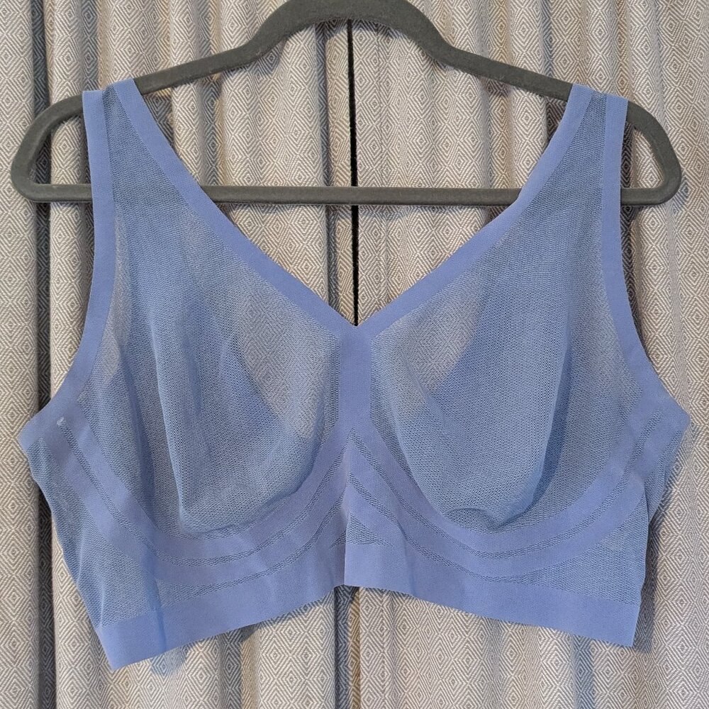 EBY Sheer Mesh Seamless Light Blue Bra - Picture 3 of 4